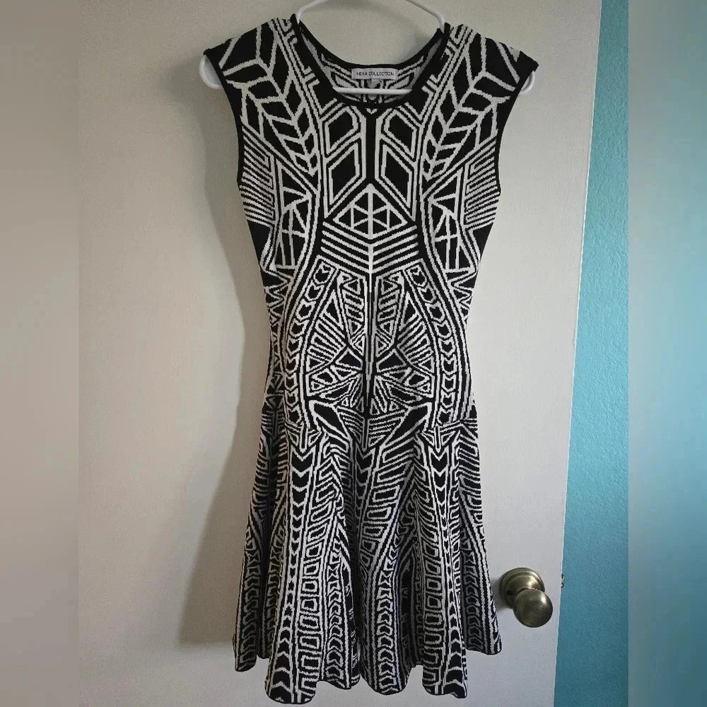 Hera Collection Black & White Knit Dress Size S